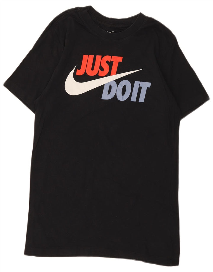 Męski T-shirt z grafiką Nike, mały, czarny, bawełniany