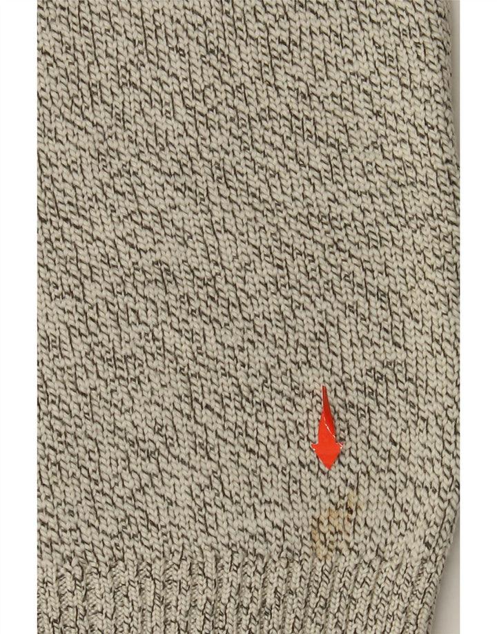 SUPERDRY Męski sweter z okrągłym dekoltem, duży, beżowy, nakrapiany akryl