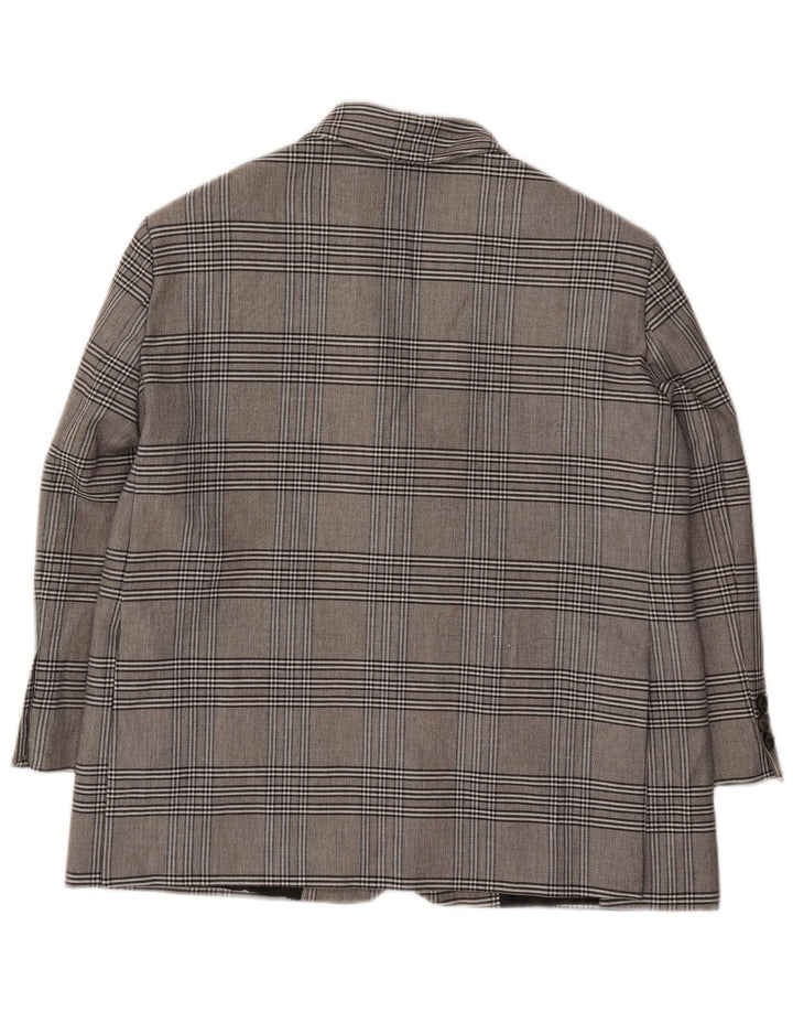 Damska marynarka zapinana na 2 guziki, oversize, Zara UK 6 XS, szara wiskoza w kratkę