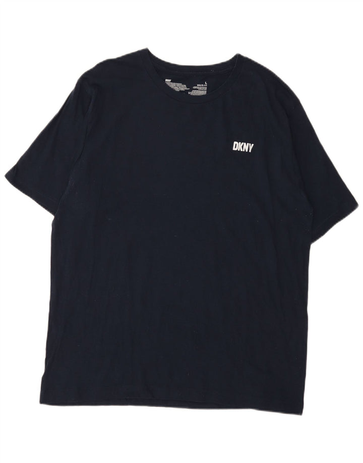 T-shirt męski Dkny, duży, granatowy, bawełniany