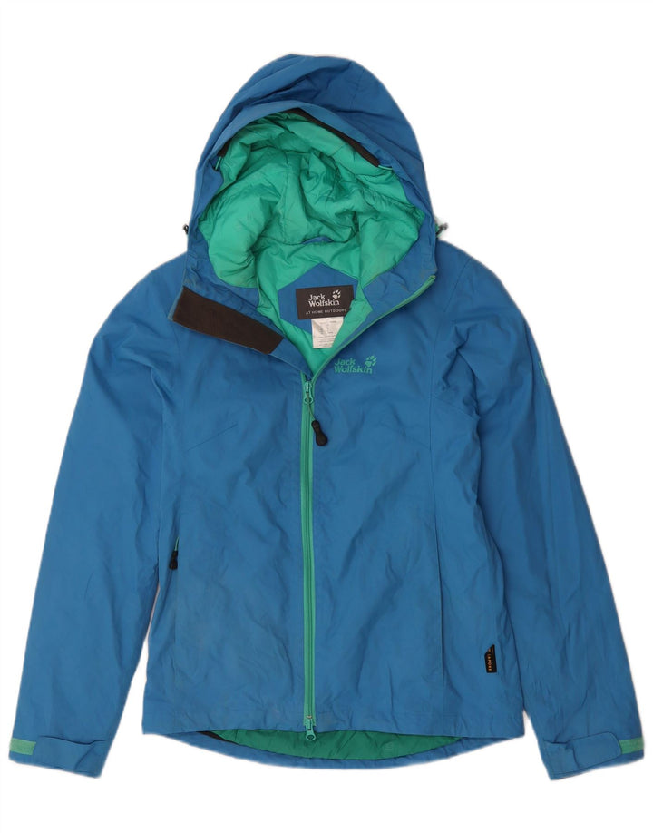 Damska kurtka wiatrówka z kapturem JACK WOLFSKIN UK 8 Small Blue Polyamide