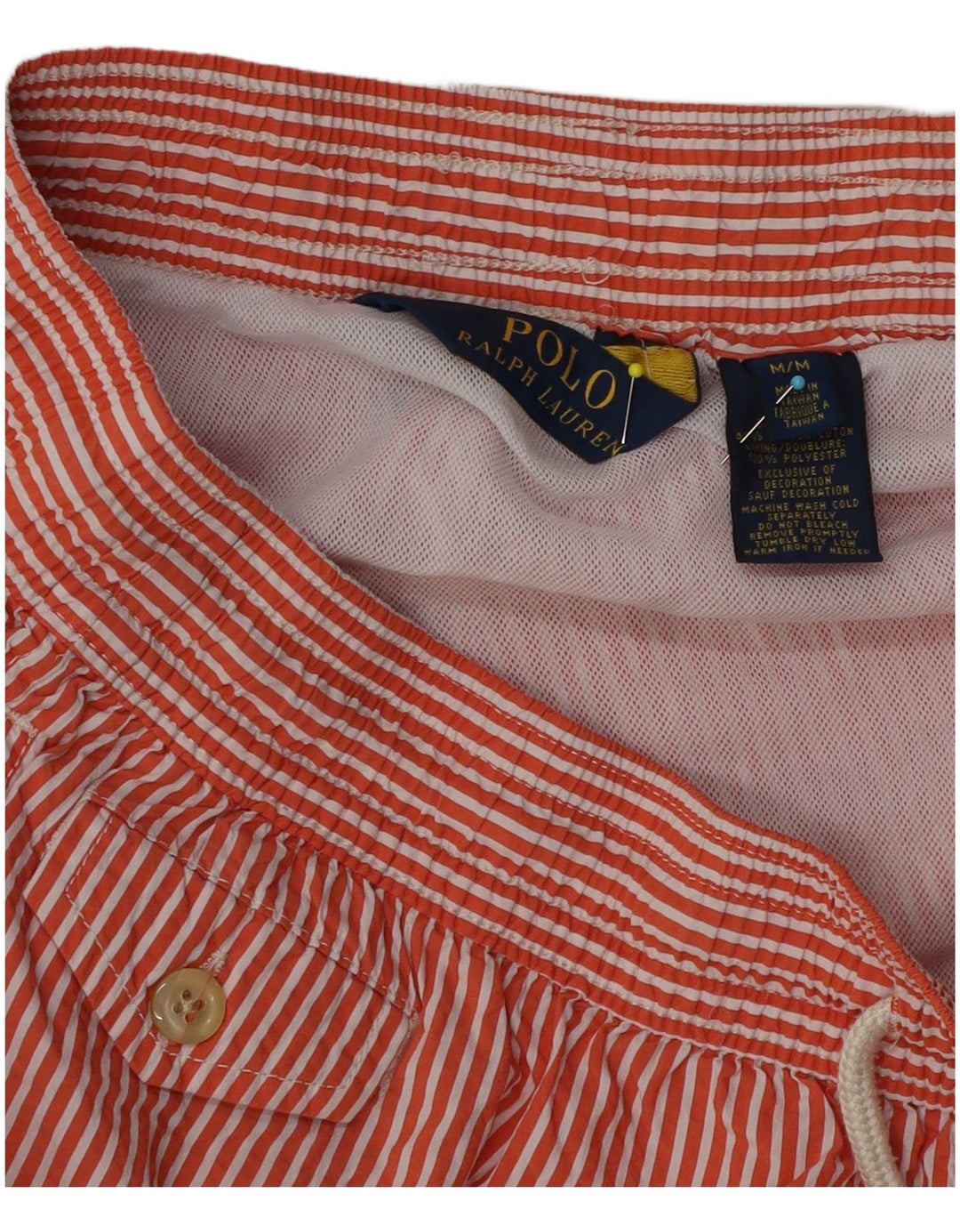 Męskie spodenki kąpielowe Polo Ralph Lauren, poliester w czerwone prążki