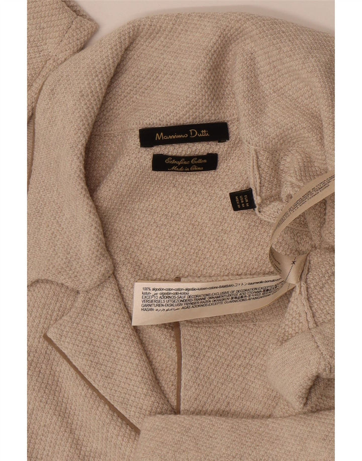 Męski sweter rozpinany Massimo Dutti w kolorze średniego beżu, bawełniany