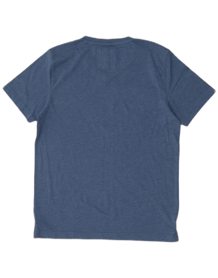 CREW CLOTHING Męski T-shirt Top Średni Niebieski Bawełniany