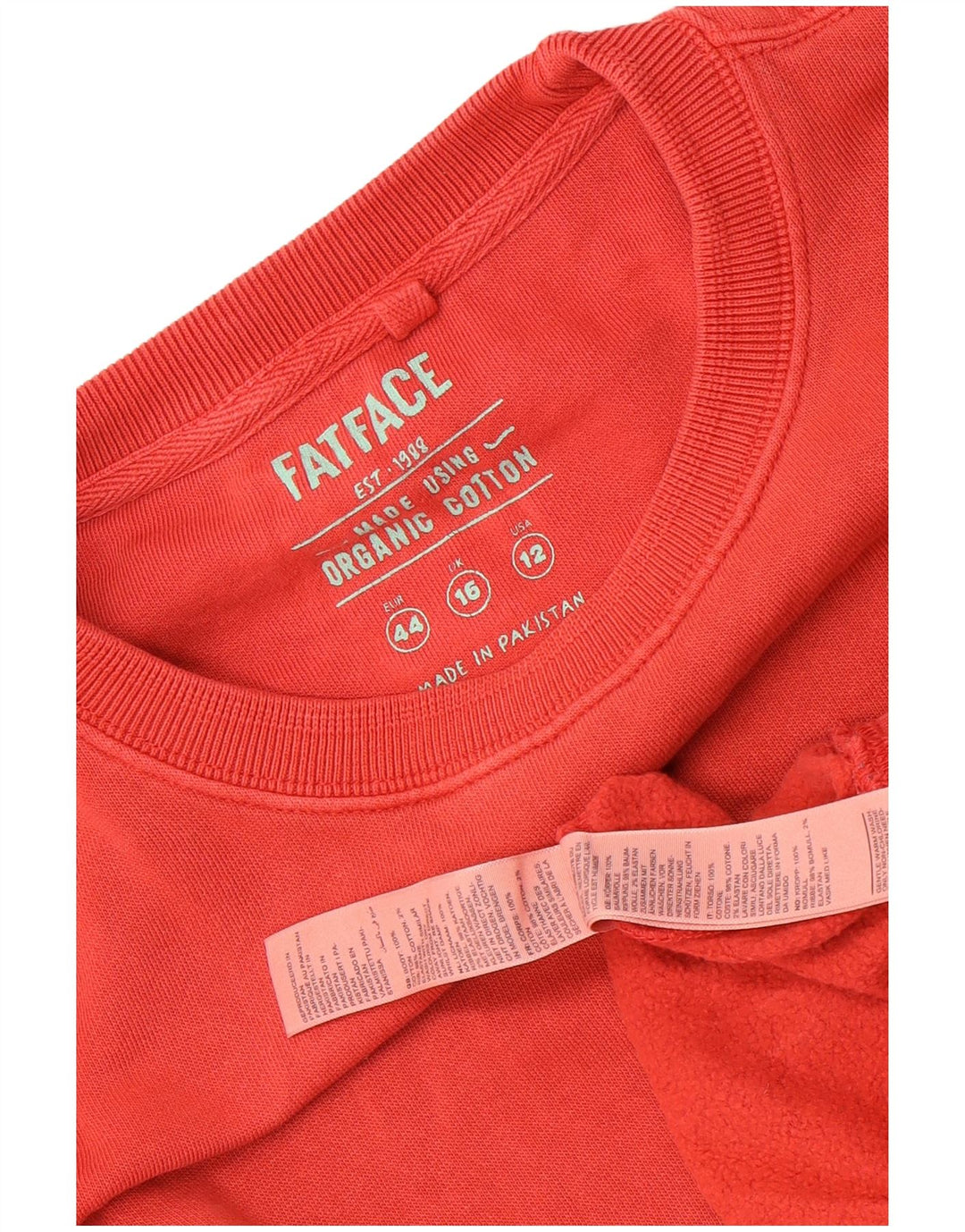 Damski sweter oversize Fat Face UK 16, duży, czerwony, bawełniany