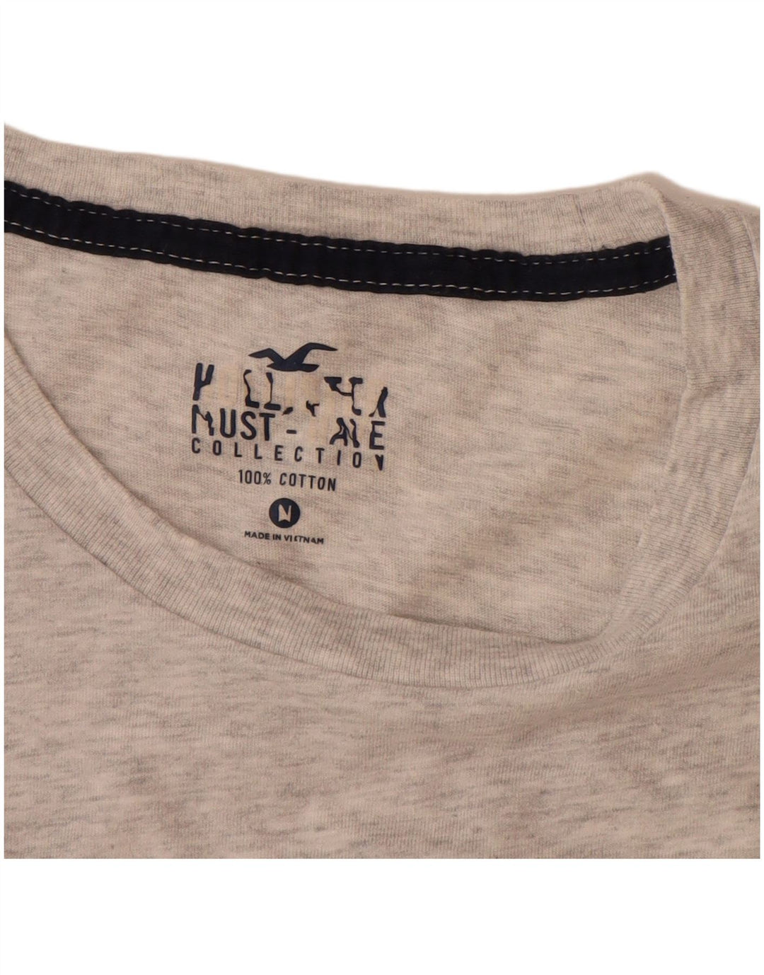 HOLLISTER Męski T-shirt Top Średniej Szarej Bawełny Nakrapianej