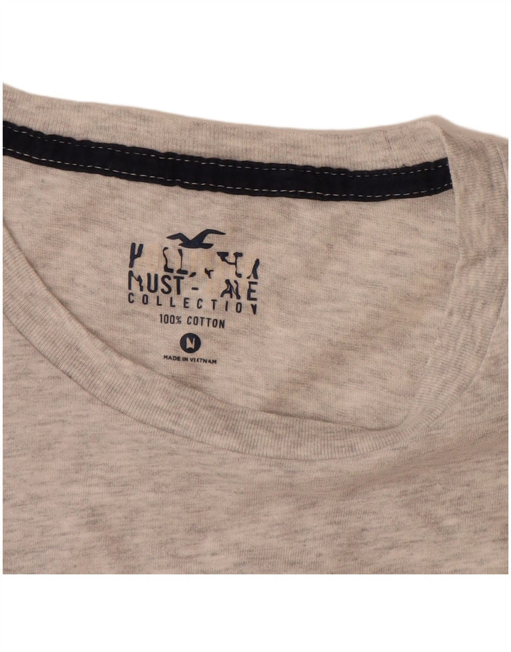 HOLLISTER Męski T-shirt Top Średniej Szarej Bawełny Nakrapianej