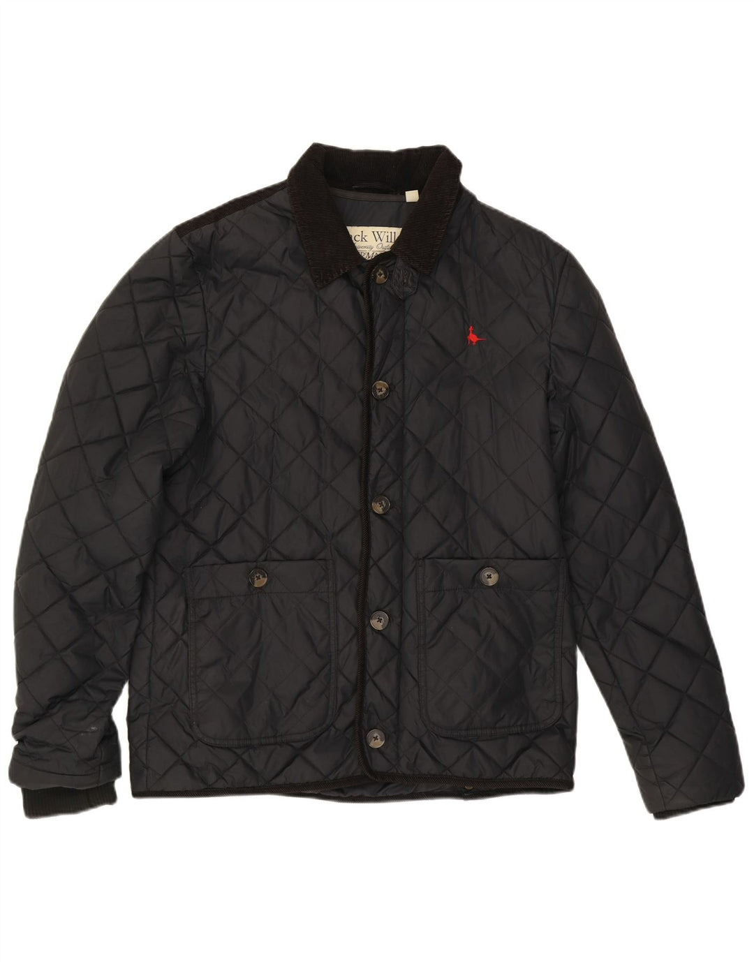 JACK WILLS Mens Quilted Jacket UK 40 Large Black Nylon