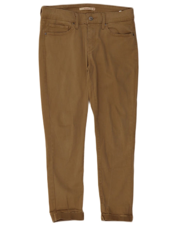 LEVI'S Womens 711 Skinny Casual Trousers W27 L24 Beige Cotton