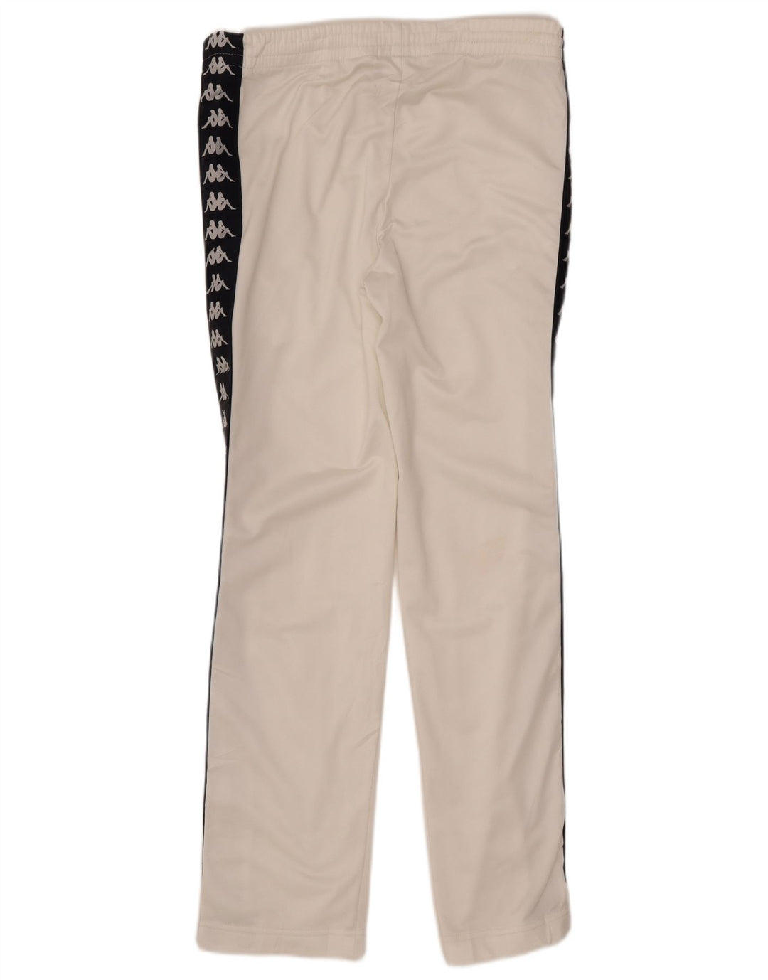 Męskie spodnie dresowe Kappa z grafiką, małe, białe, z poliestru w blokach kolorów