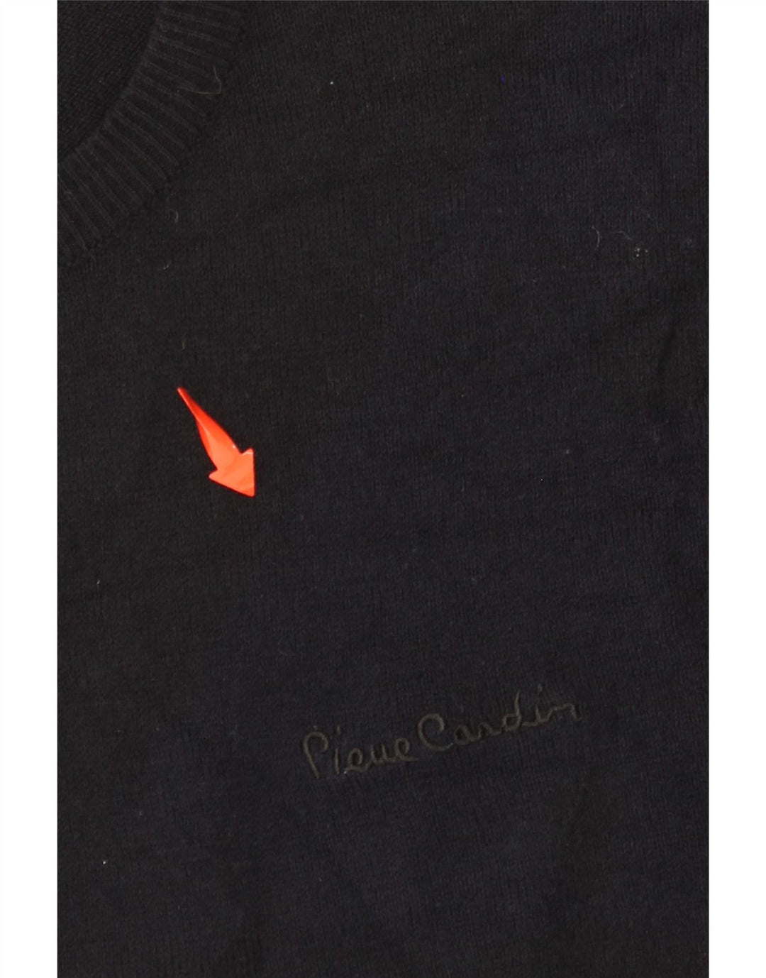 PIERRE CARDIN Męski sweter z okrągłym dekoltem, mały, czarny akryl