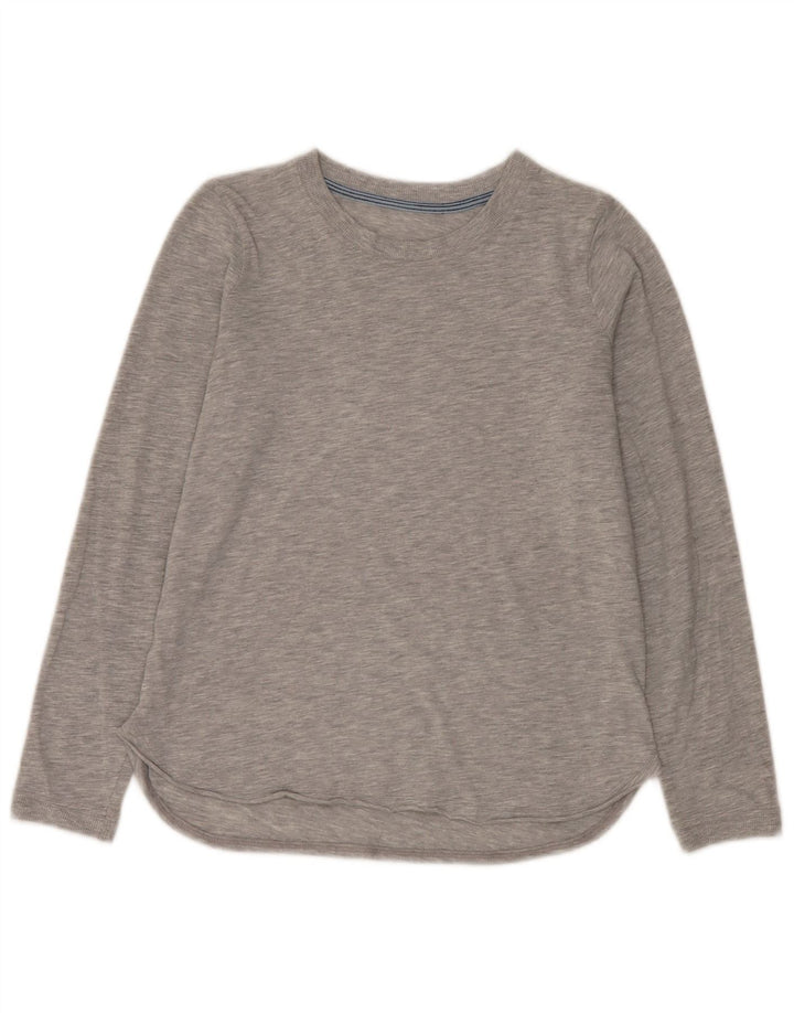Top damski w stylu vintage z długim rękawem UK 12, średnioszary, nakrapiany
