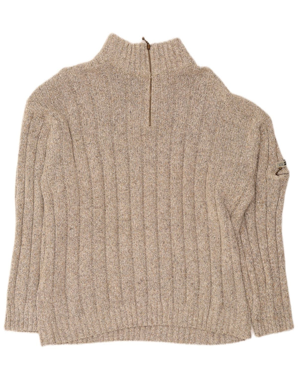 Męski sweter z zamkiem błyskawicznym Cotton Republic 2XL w kolorze beżowym z plamkami