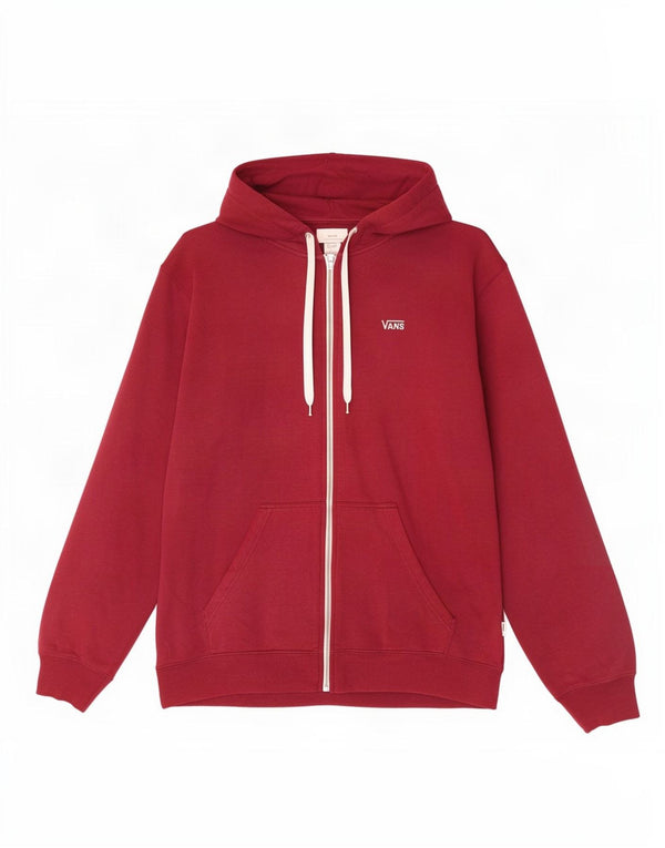 Damski sweter z kapturem i zamkiem Vans UK 16, duży, bordowy, bawełniany