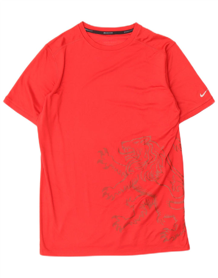 Męski T-shirt z grafiką Nike Dri Fit, średni czerwony poliester