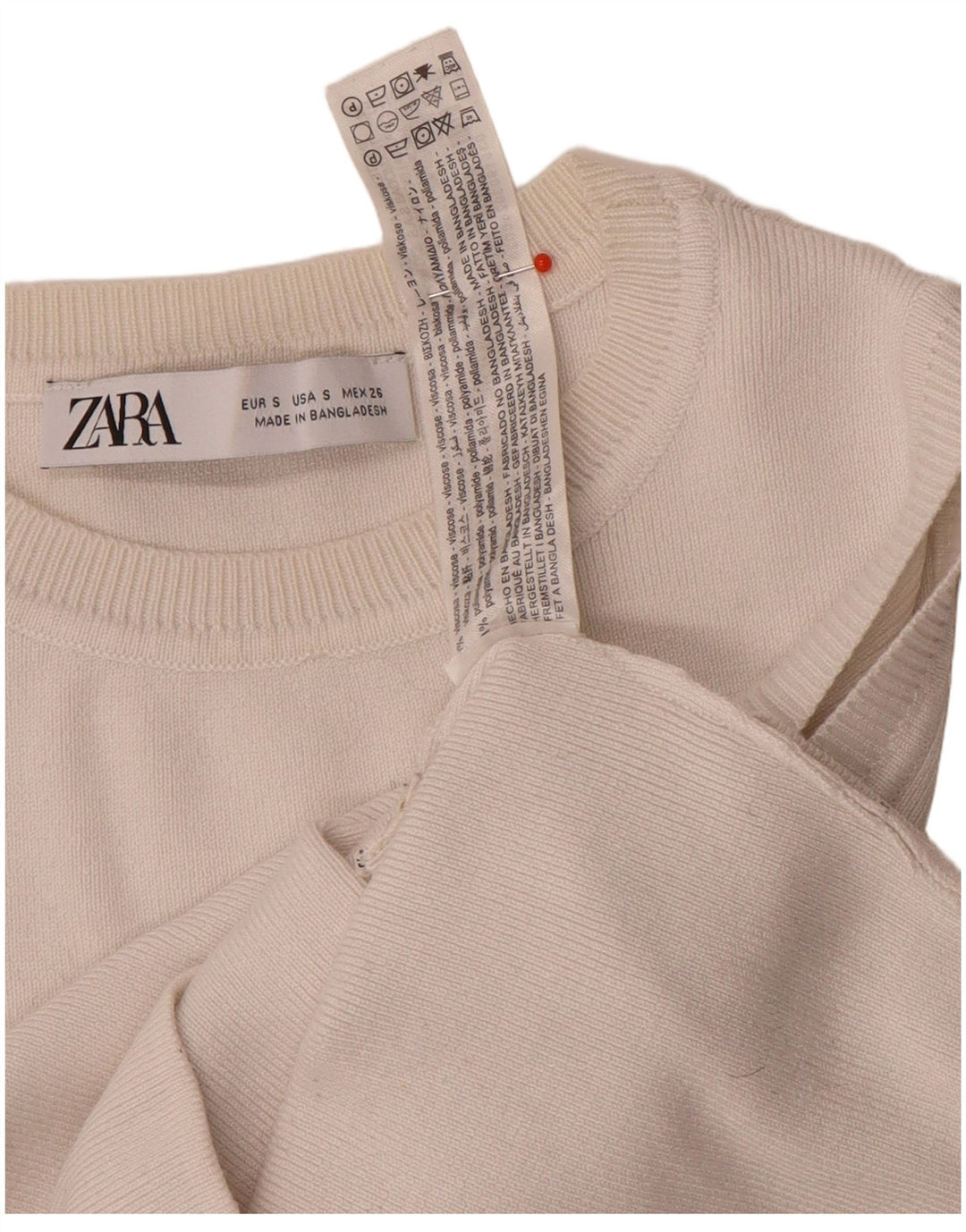 Damski krótki top Zara UK 8 Small White Wiskoza