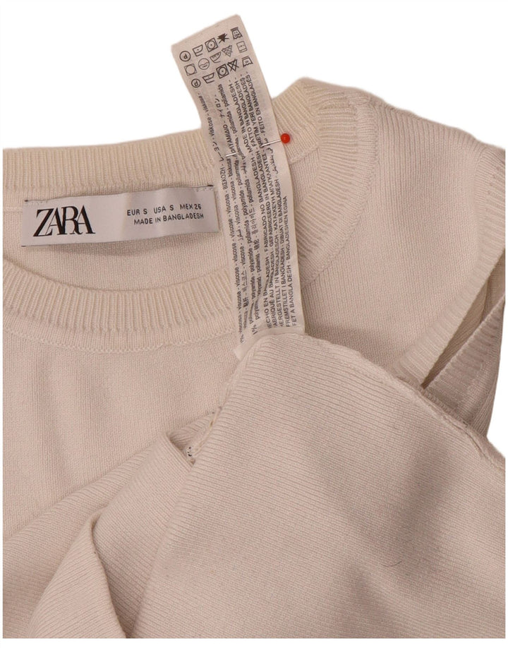 Damski krótki top Zara UK 8 Small White Wiskoza