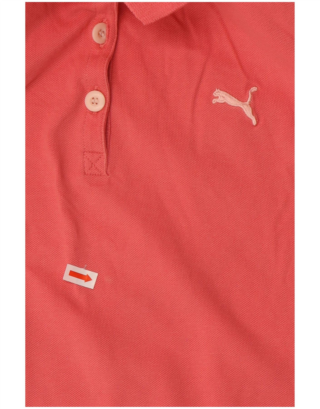 PUMA Womens Polo Shirt UK 14 Medium Pink Cotton