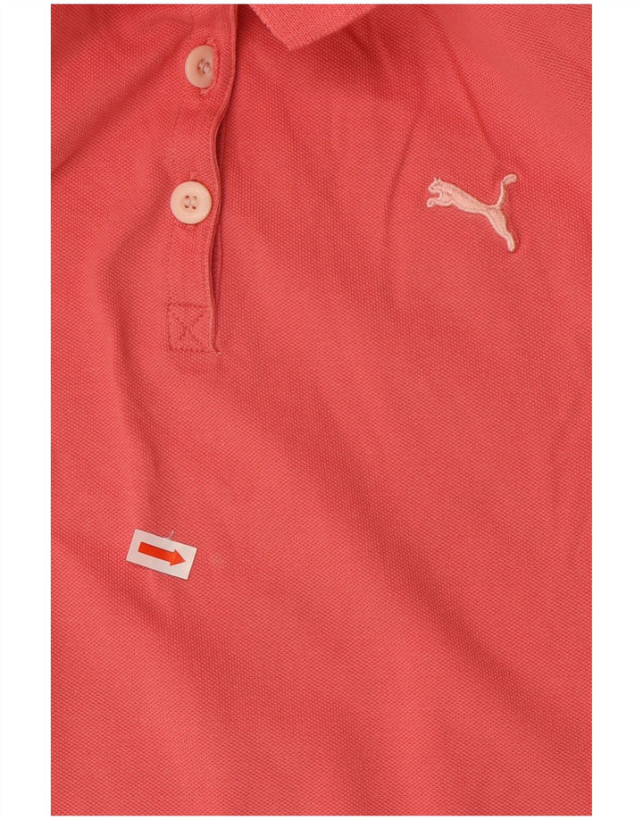 PUMA Womens Polo Shirt UK 14 Medium Pink Cotton