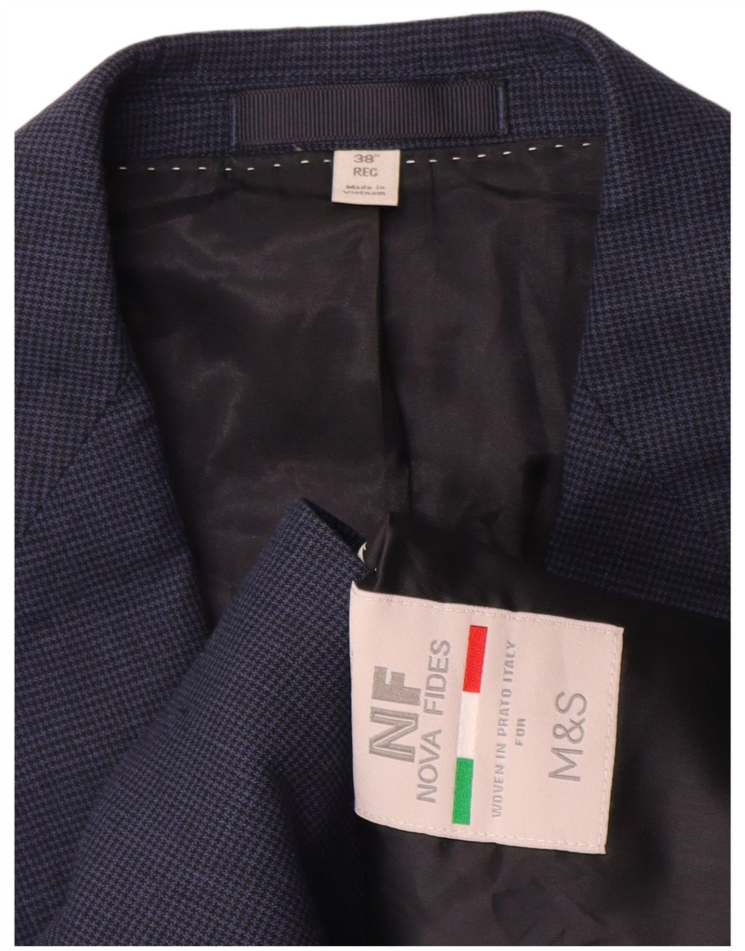 Marks & Spencer Męska marynarka zapinana na 2 guziki UK 38 Średnioniebieska pepitka