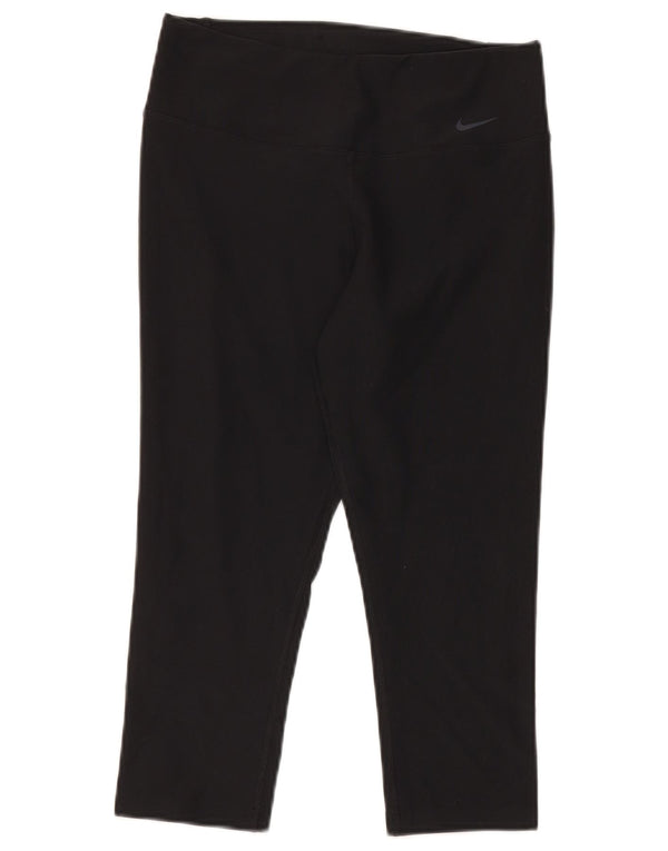 Damskie legginsy Nike Dri Fit Capri UK 10, małe, czarne, poliestrowe