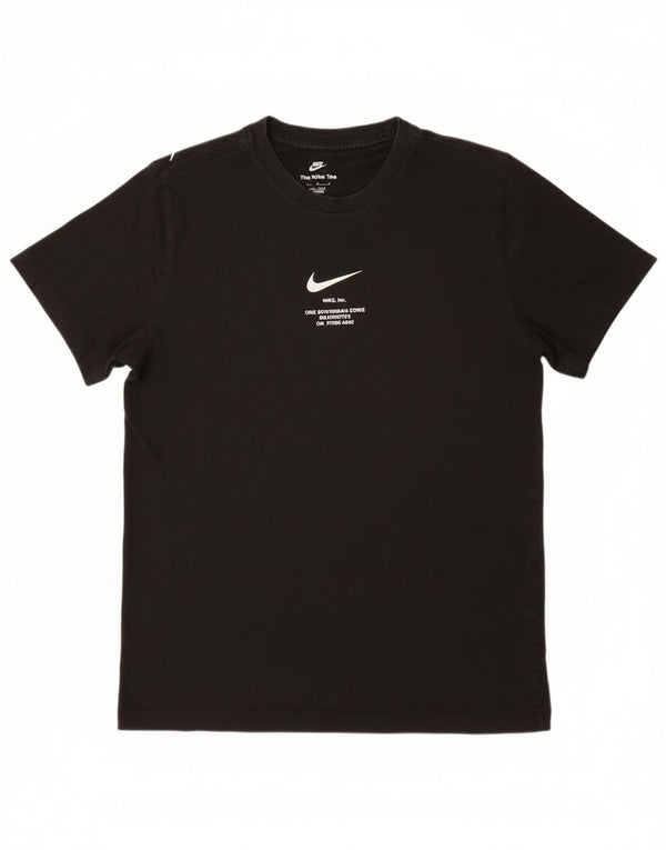 Męski T-shirt z grafiką Nike, średni czarny, bawełniany