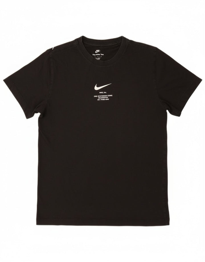 Męski T-shirt z grafiką Nike, średni czarny, bawełniany