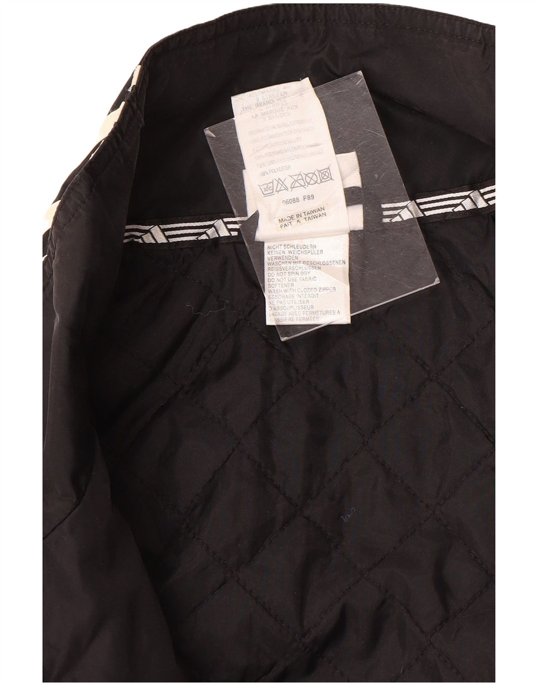 Męska kurtka dresowa Adidas UK 44/46, duża, czarna nylonowa
