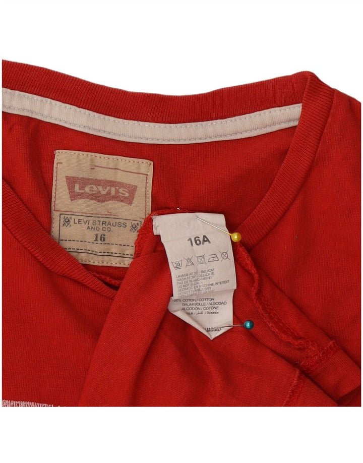 Chłopięcy T-shirt z grafiką Levi's, 15-16 lat, czerwona bawełna