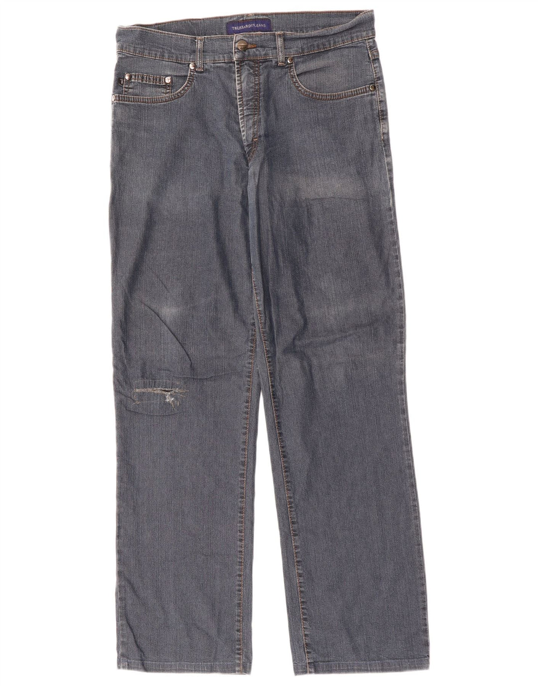 Męskie proste dżinsy Trussardi IT 49 Medium W33 L30 Niebieska bawełna