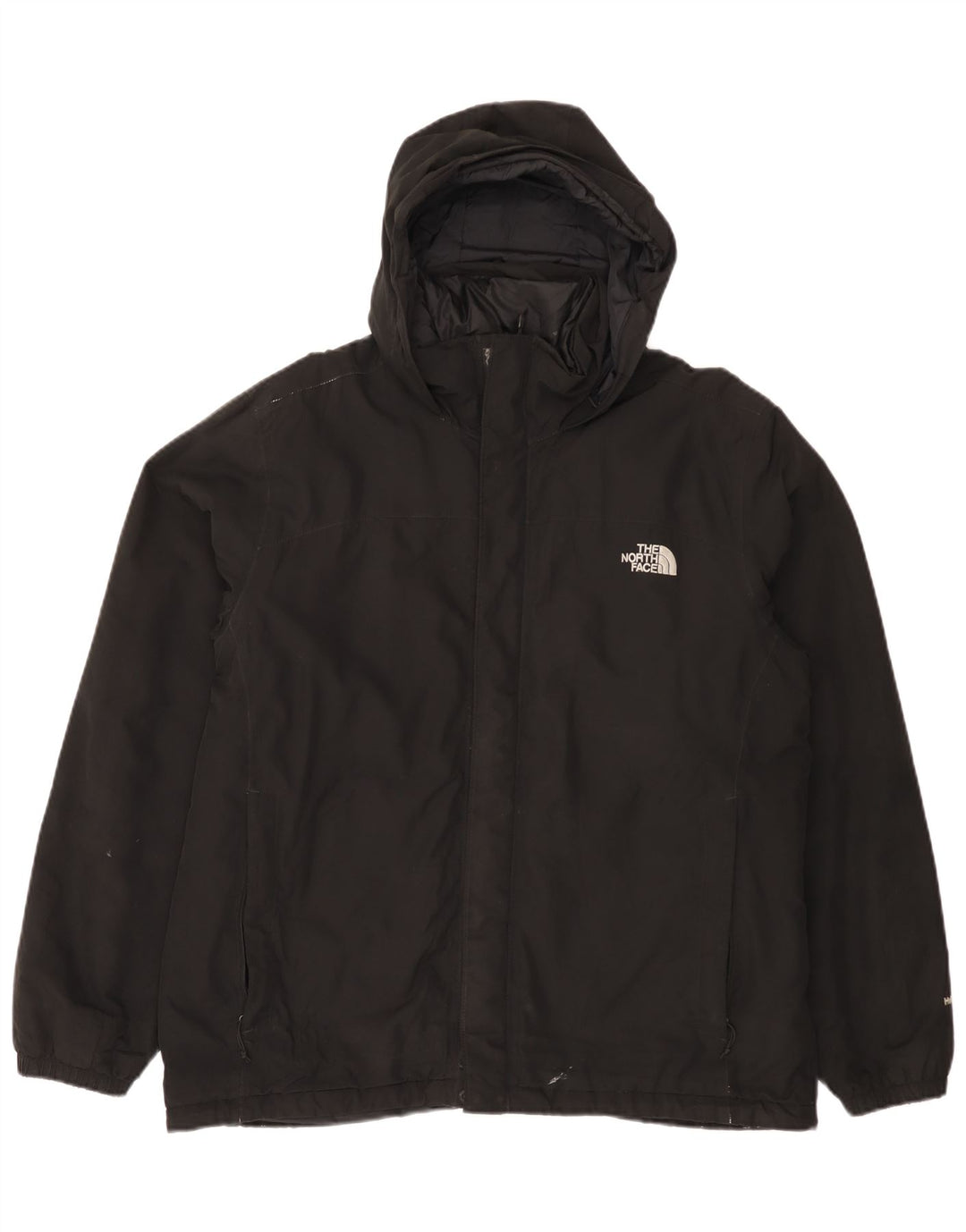 Męska kurtka wiatrówka z kapturem The North Face UK 40, duża, czarna, poliestrowa