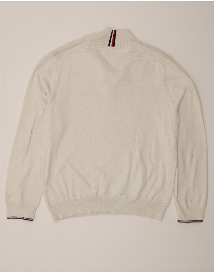 Męski sweter zapinany na zamek Tommy Hilfiger, duży, szary, bawełniany