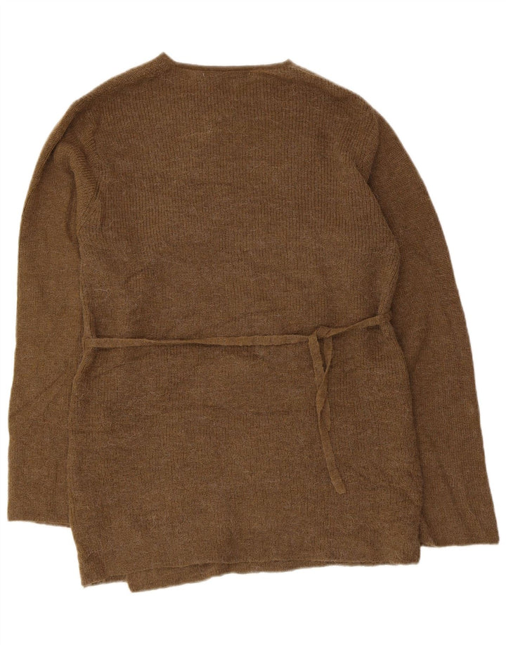 Damski sweter zawijany Zara UK 10, mały, khaki, poliamid