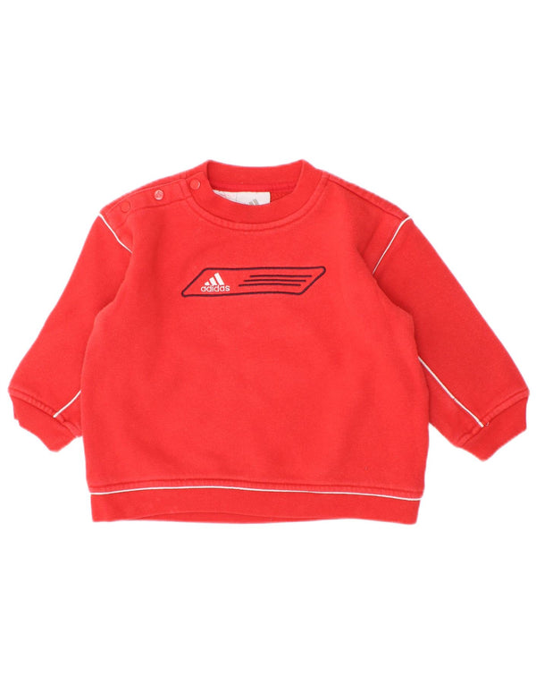 Bluza Adidas Baby Boys Graphic z guzikami pod szyją, 9-12 miesięcy, czerwona