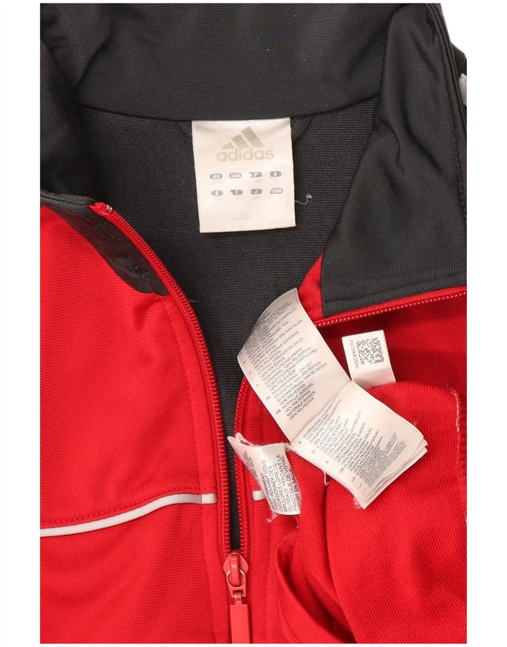 Adidas Męska bluza dresowa UK 46/48 XL Czerwony poliester z blokami kolorów
