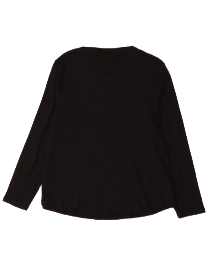 Marks & Spencer Damski top z długim rękawem, UK 22 3XL, czarny, bawełniany