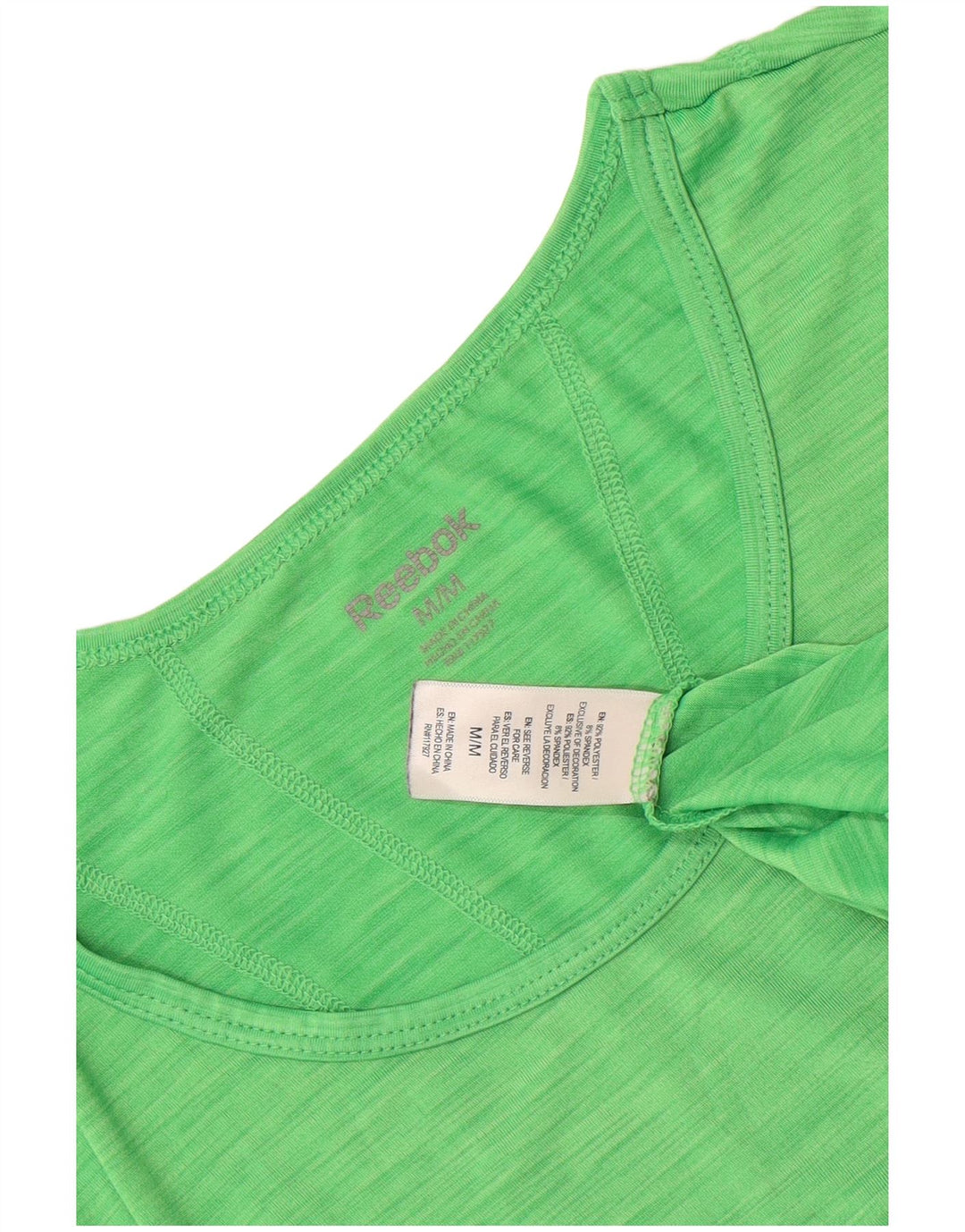 T-shirt damski Reebok Top UK 12, średni zielony, nakrapiany poliester