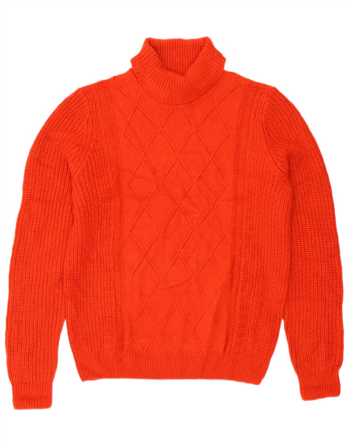 Marks & Spencer Damski sweter z golfem UK 14, średni czerwony akryl