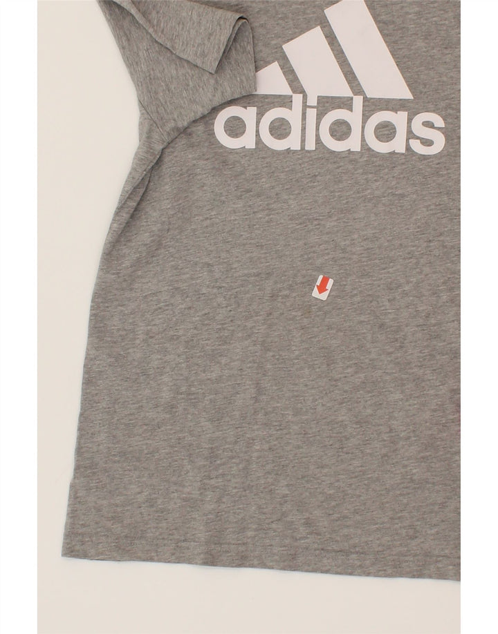 ADIDAS Boys Graphic T-Shirt Top 11-12 Years Grey Vintage Adidas and Second-Hand Adidas from Messina Hembry 