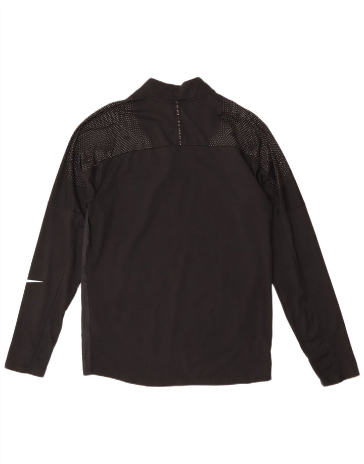 Męska koszulka Nike Dri Fit z zamkiem błyskawicznym i długim rękawem, mały, czarny, kropkowany poliester