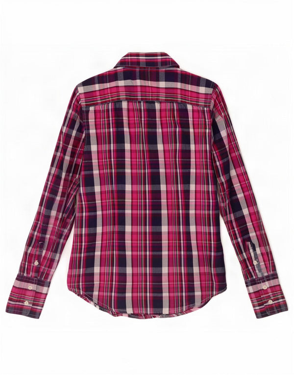 Koszula damska Tommy Hilfiger UK 10, mała, różowa, bawełniana kratka