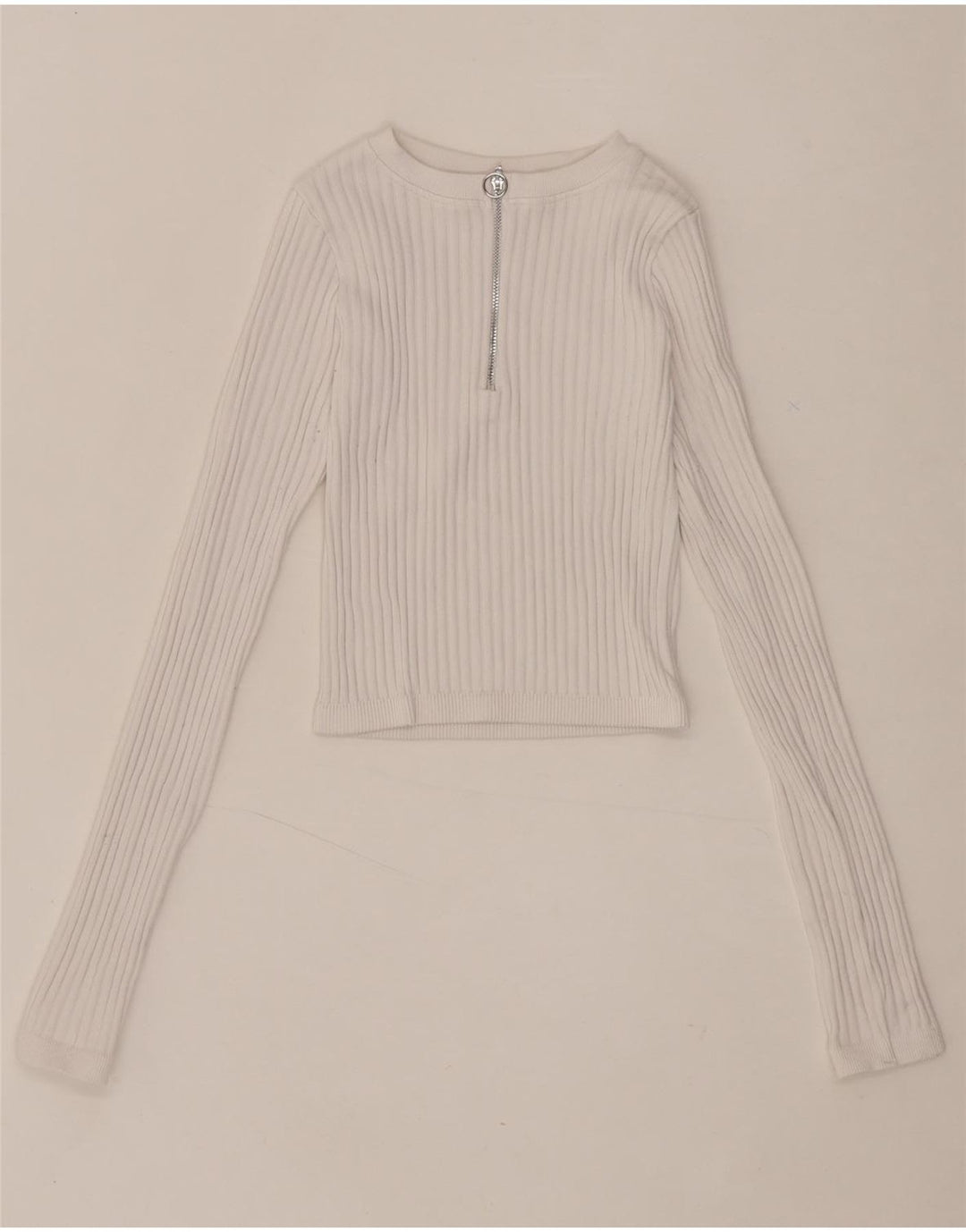 ZARA Womens Top Long Sleeve UK 4 XS White Vintage Zara and Second-Hand Zara from Messina Hembry 