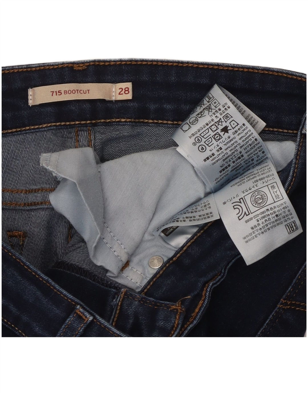 Damskie dżinsy Levi's 715 Bootcut W28 L27 Niebieska bawełna