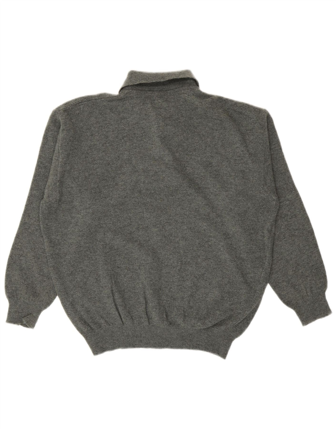 Męski sweter polo Benetton, mały, zielony, z dziewiczej wełny