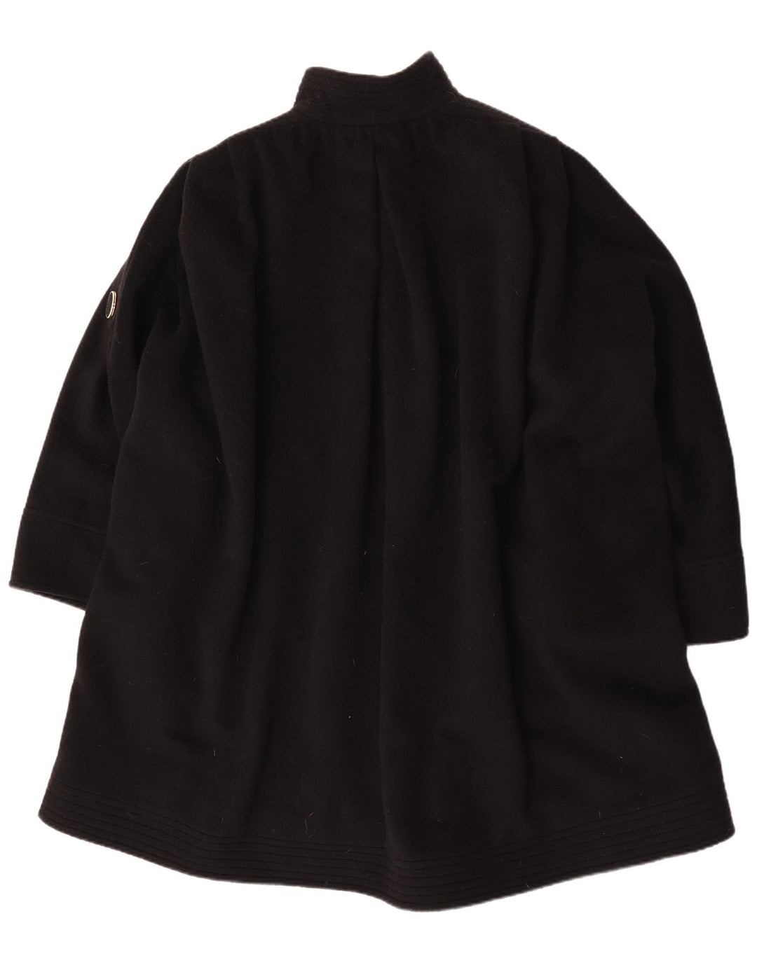 Vintage damski płaszcz oversize UK 18 XL z czarnej wełny alpaki