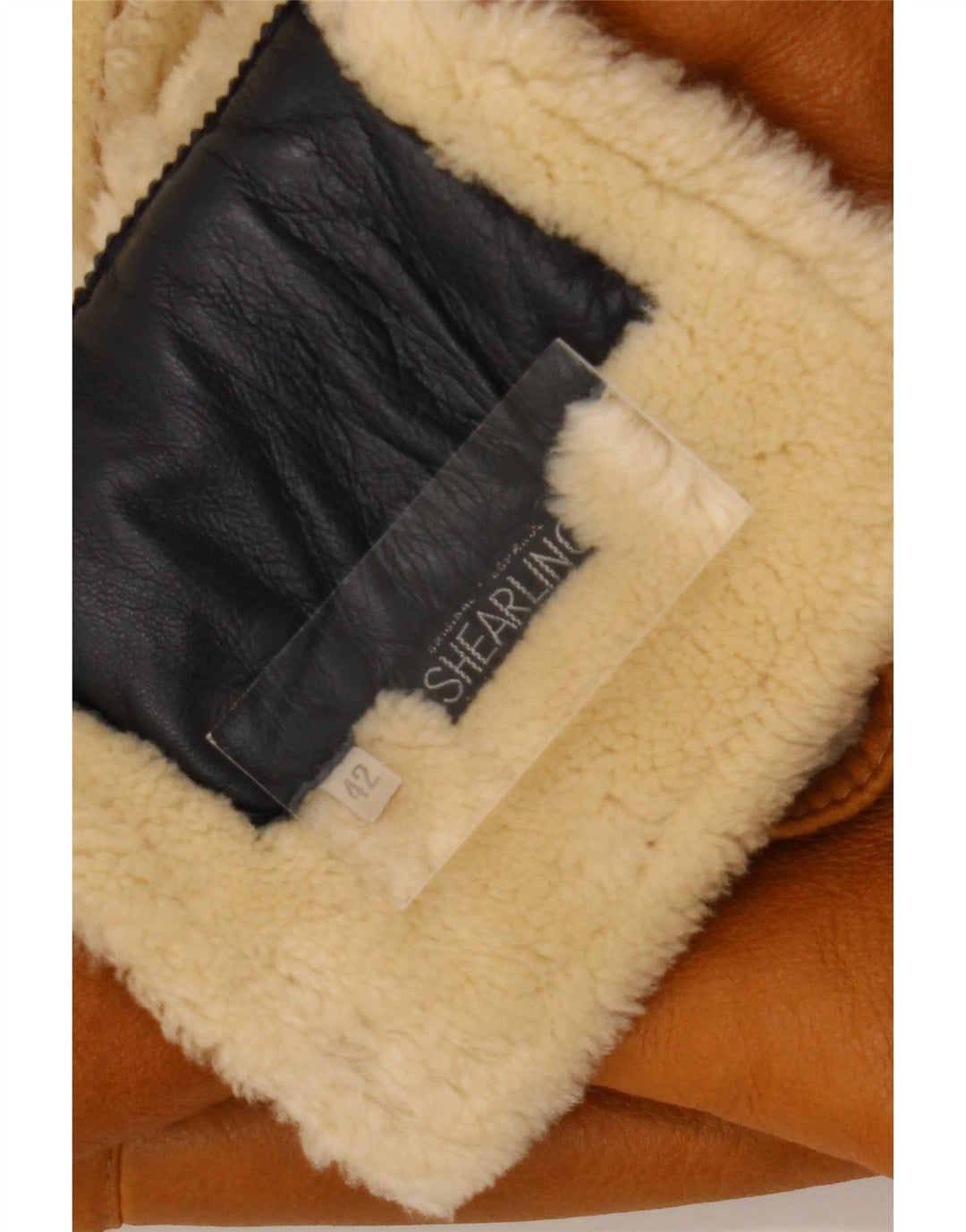 Vintage damska oversize'owa kurtka shearling IT 42 średni brąz