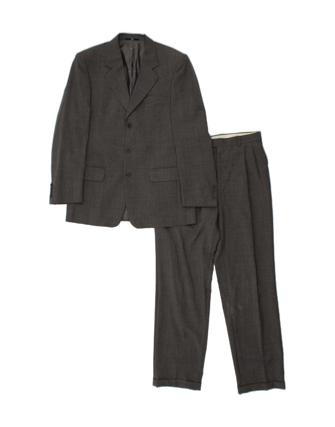 VALENTINO Męski 2-częściowy komplet z 3 guzikami IT 48 Medium W38 L32 Szara dziewicza wełna