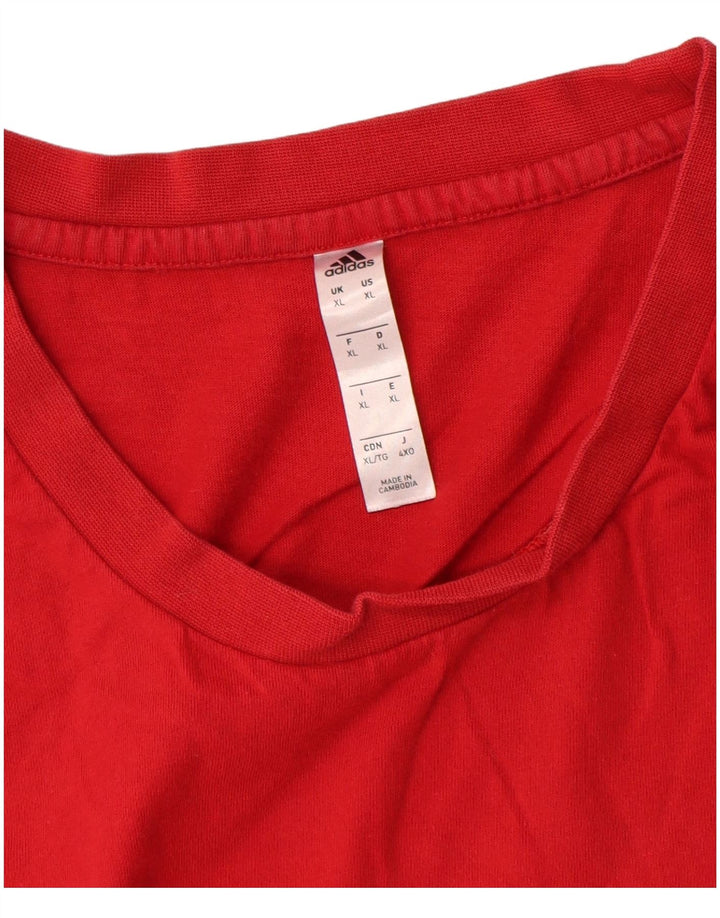 Adidas Męska Koszulka Top XL Czerwona Bawełna