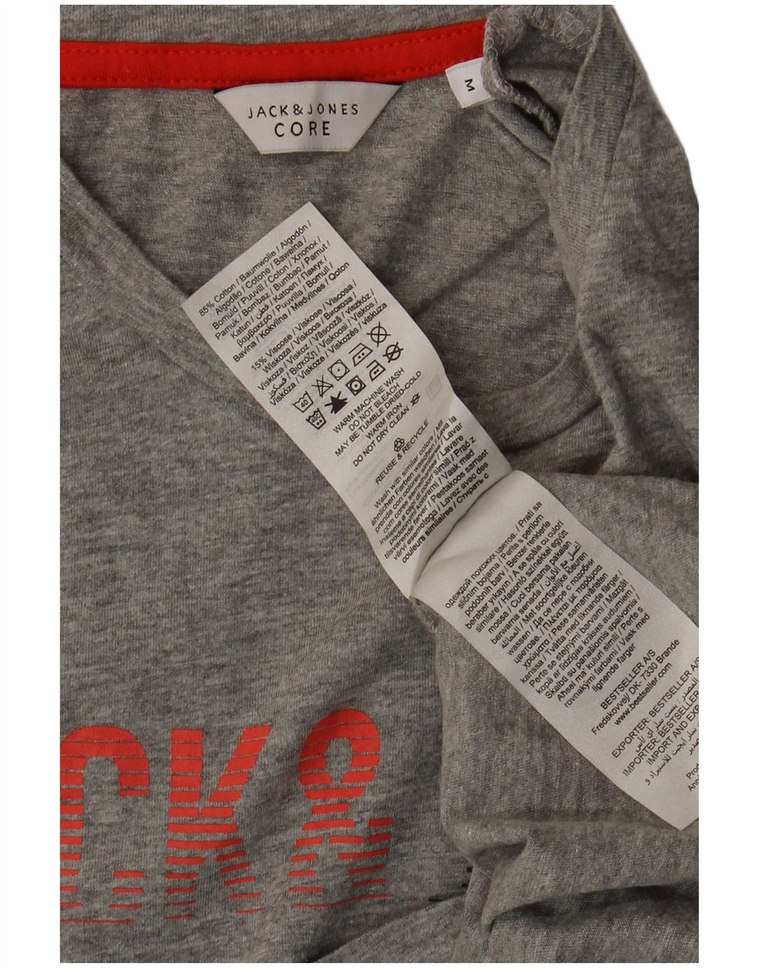 Męski T-shirt Jack & Jones Core Graphic Top, średnioszary, bawełniany