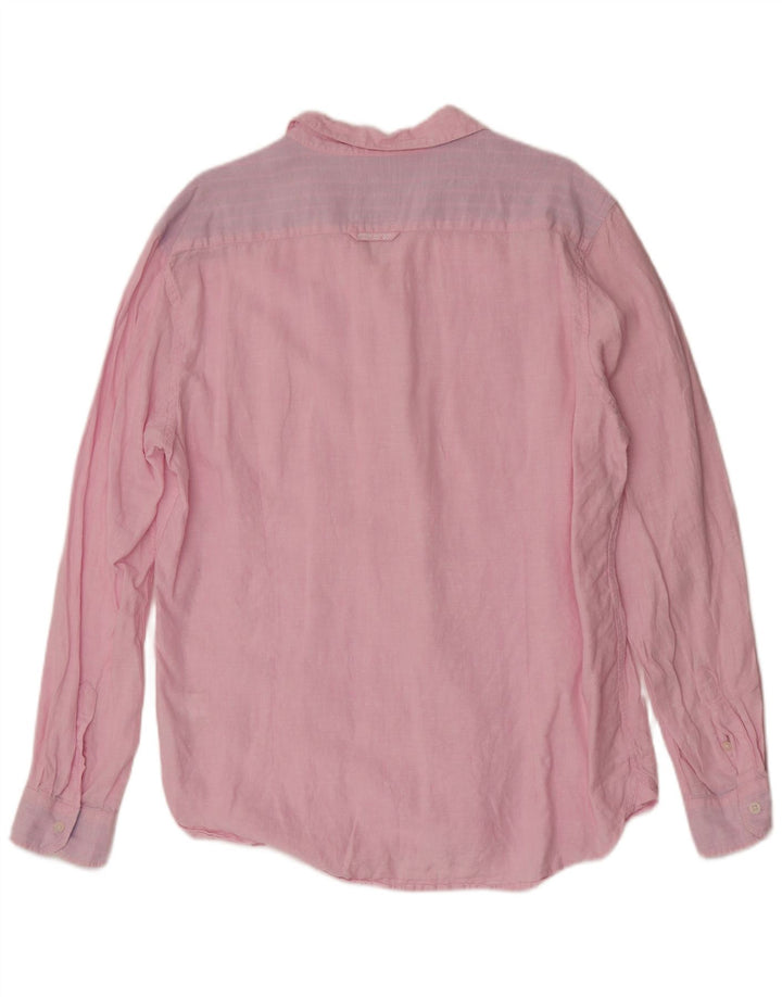 Crew Clothing Koszula męska XL, różowa, lniana